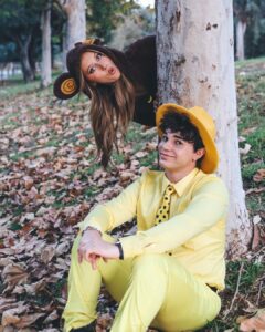 Elliana Walmsley Instagram - happy halloween from the man in the yellow hat and curious george 🍌 📸: @dylanlujano