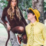 Elliana Walmsley Instagram – happy halloween from the man in the yellow hat and curious george 🍌

📸: @dylanlujano