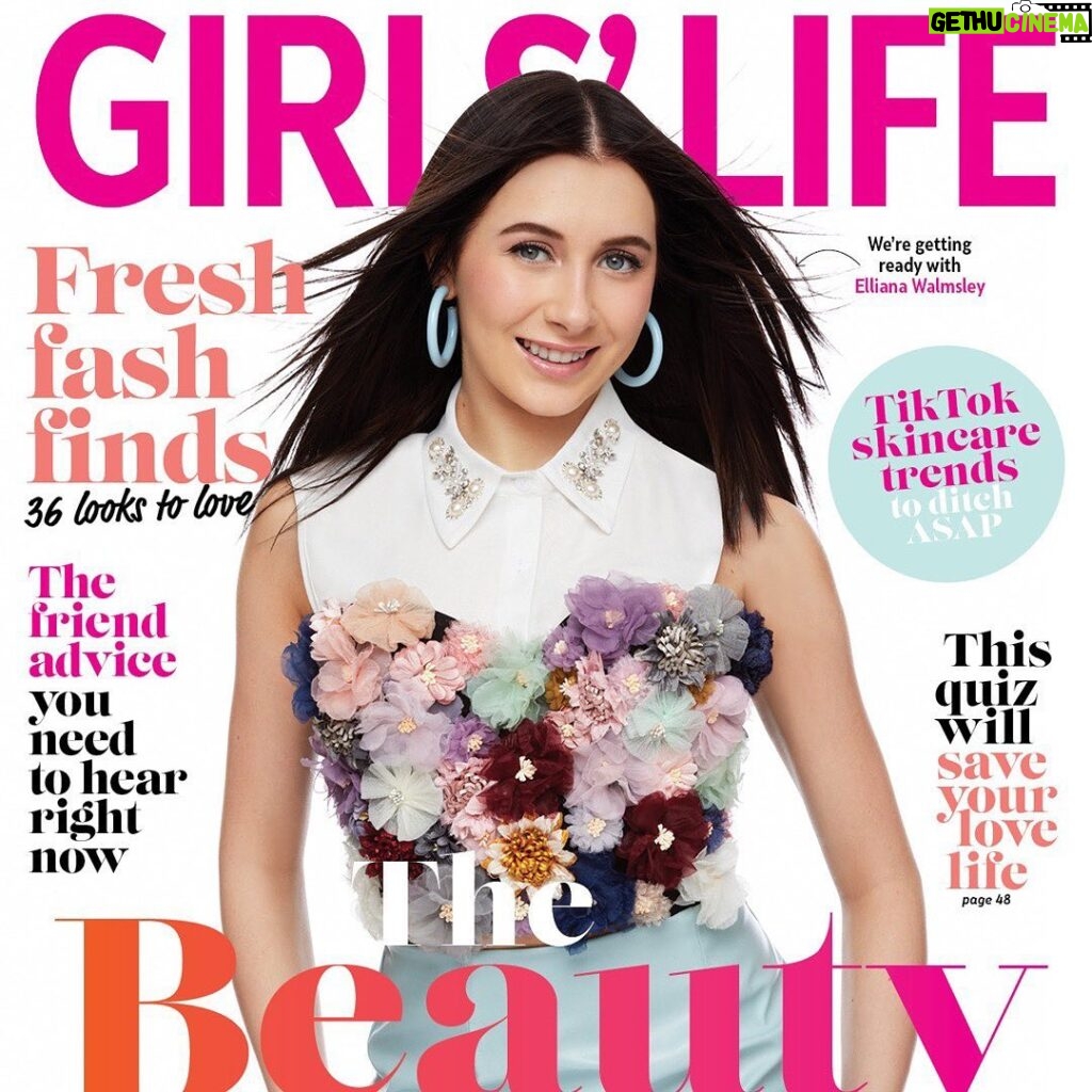 Elliana Walmsley Instagram - AH! SO excited to share my cover for the April/May issue of Girls Life!!!! Check out @girlslifemag and go to girlslife.com/elliana for a sneak peak of the spring beauty issue on newsstands March 19th 💕 Photo: @mikeazria Hair: @georgefrag1 Makeup: @heysophiahutch Styling: @stylelvr Words @katherinehammer