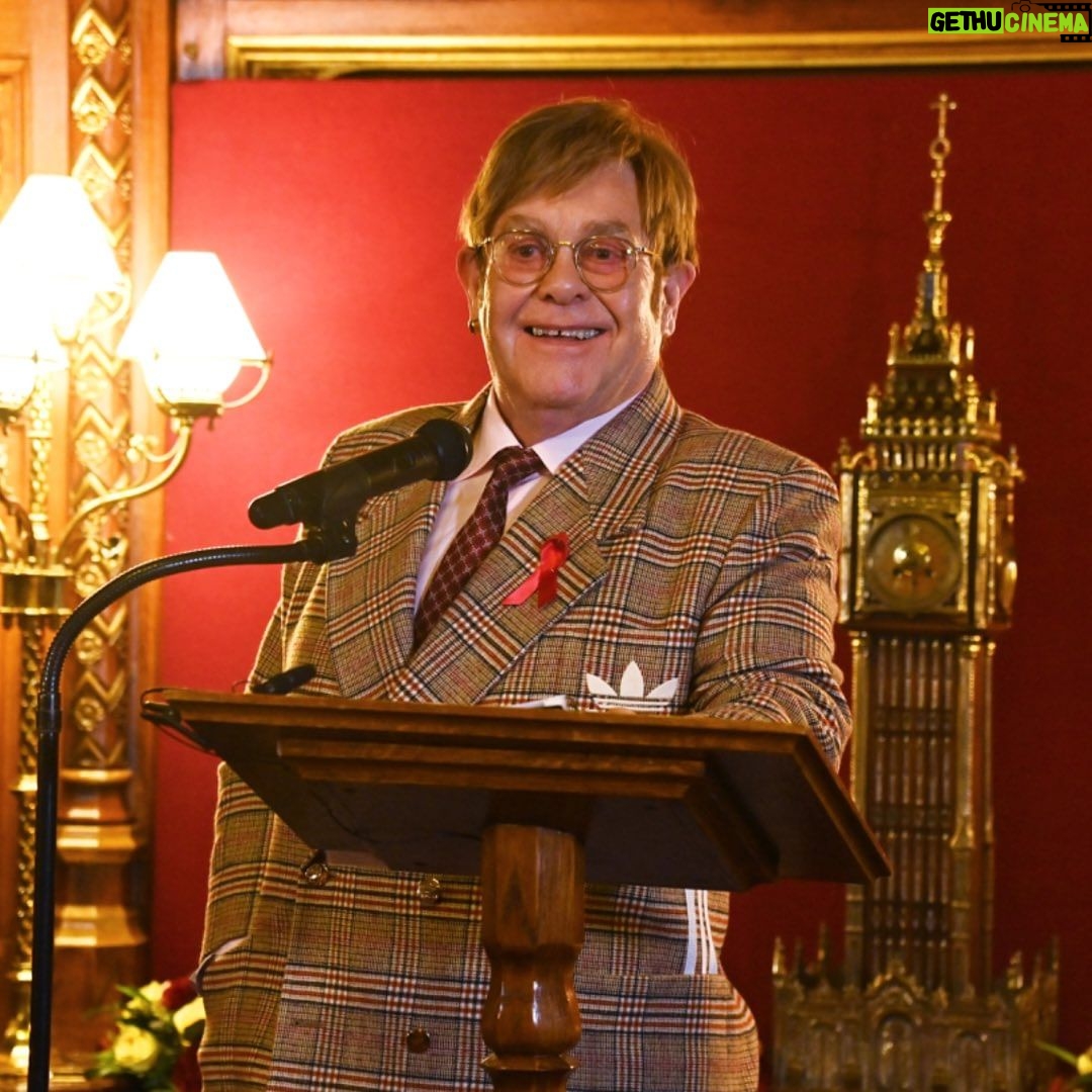 Elton John Instagram - Ahead of #WorldAIDSDay, I am honoured to receive recognition for my lifetime work with @ejaf from @appg.hiv.aids during a special reception at Speakers House. It was great to meet with political leaders, with @davidfurnish and @anneaslett, to discuss how England could be the first country to end new cases of HIV. We can’t end AIDS without the backing of the @ukgovofficial and today, we’re delighted by @victoriaatkinsmp’s announcement to expand opt-out HIV testing to every high prevalence area across the country. My Foundation and partners led the world’s first HIV Social Impact Bond in London which proved that opt-out HIV testing in A&Es works to find and diagnose HIV in people who didn’t know they were living with the virus. Not only does it save money, more importantly, it saves lives. The earlier people know they are living with HIV, they can start treatment and prevent the spread to others. We must keep our foot on the accelerator to end AIDS. 📸: @davebenett Speakers House, The House of Commons