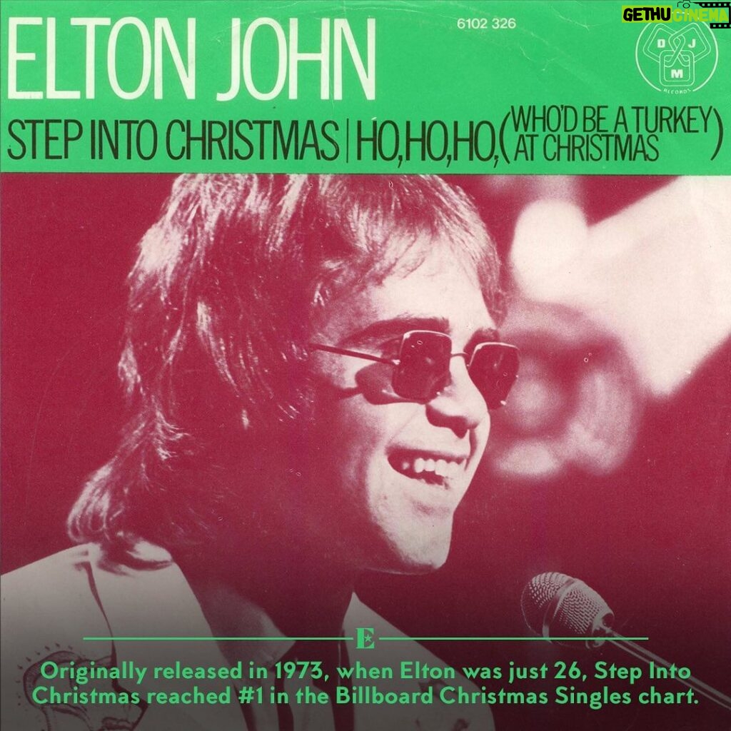 Elton John Instagram - I can't believe this year is the 50th anniversary of 'Step Into Christmas! Did you know that Bernie features in the music video? How about how many different versions of the artwork there were in different countries? Swipe to discover some more things you may not know...