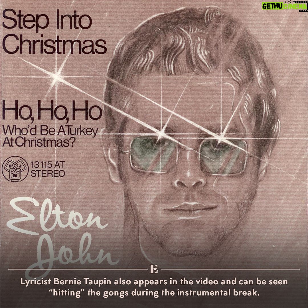 Elton John Instagram - I can't believe this year is the 50th anniversary of 'Step Into Christmas! Did you know that Bernie features in the music video? How about how many different versions of the artwork there were in different countries? Swipe to discover some more things you may not know...