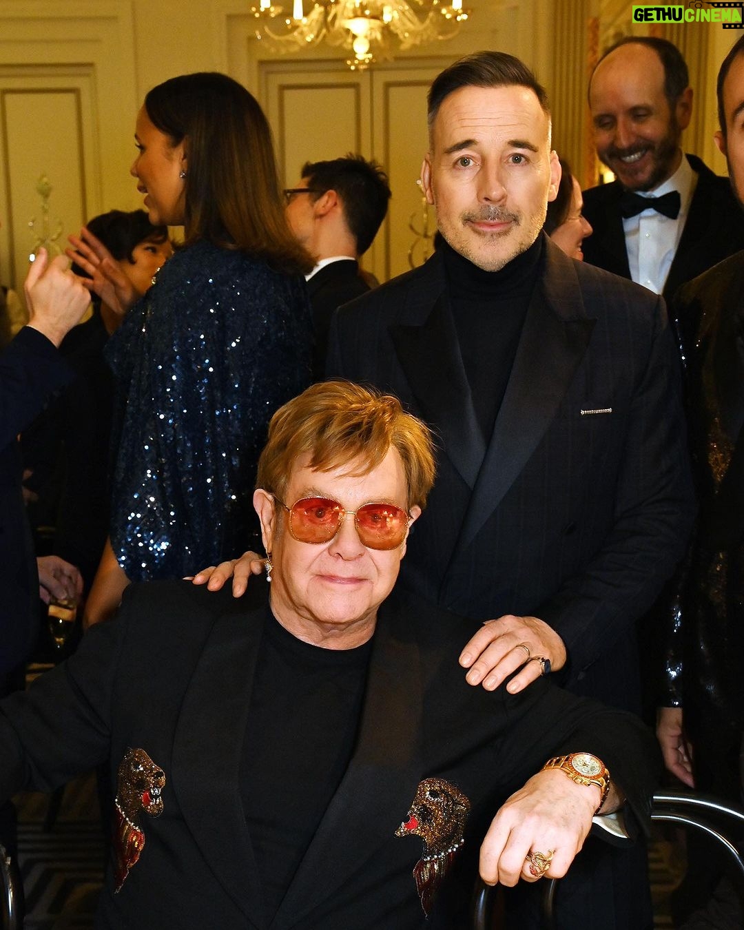 Elton John Instagram - Thank you @evening.standard for inviting @davidfurnish and I to the Theatre Awards last night and honouring me with your Editors Award for my collaborative contributions to theatre. Creating music for the stage has been some of the most gratifying projects for me, from the Lion King to Billy Elliot and now Tammy Faye, so thank you to the editors for this award as well as @jakeshears and @boygeorgeofficial for presenting it to me. With @tammyfayebway coming next year, I couldn’t be more proud of this recognition. Thank you ❤️ 📸: @davebenett Claridge's Hotel Mayfair