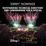 Elton John Instagram - I am incredibly proud of 'Elton John Live: Farewell From Dodger Stadium' receiving two additional Emmy nominations in the Outstanding Sound Mixing for a Variety Series or Special and Outstanding Technical Direction and Camerawork for a Special. Matt Herr and Alan Richardson who have worked on the mix team as part of the Farewell Yellow Brick Road tour are more than deserving of this recognition as are the brilliant production and camera teams @fulwell73productions. Their abilities to capture something truly live for every @disneyplus territory for the first time in Disney’s history is beyond remarkable! #emmy #emmyawards #eltonfarewelltour