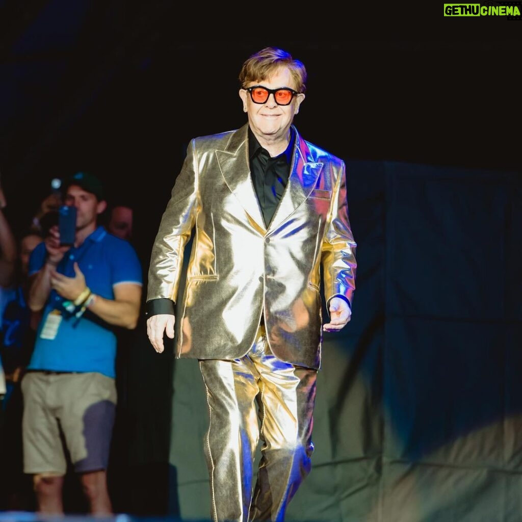 Elton John Instagram - That first look out onto that crowd at Glastonbury blew me away 😍 Listen to the Best Of playlist on Spotify in the order of Sunday’s set list. Link in bio 🚀 📸: @bengibsonphoto Glastonbury Festival