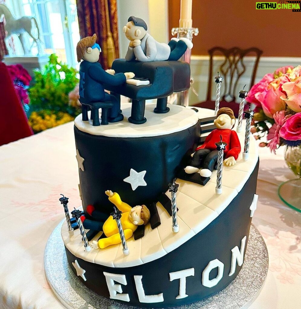 Elton John Instagram - I absolutely loved my birthday! A magical day with @davidfurnish and our beautiful sons. From the most spectacular cake - to the gift of 100 oak trees grown from acorns off the old tree that’s been gracing my driveway for centuries, it was a real celebration. Thank-you from the bottom of my heart to all the friends and fans who sent flowers and beautiful messages 🚀❤️🙏🏻⭐️