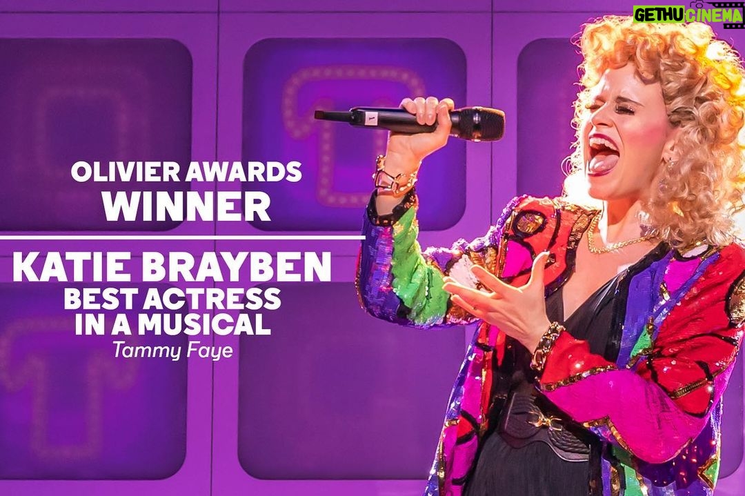 Elton John Instagram - What a night! Whilst I was with an electric crowd at The O2 for my first London show of this run, the incredible Tammy Faye team were snapping up awards at the Oliviers! Congratulations to @katiebrayben1 on taking home Best Actress in a Musical for her brilliant portrayal of Tammy-Faye Baker, @varla_varla who won Best Supporting Actor in a Musical as Jerry Falwell and the whole team @almeida_theatre and Rocket Entertainment and behind the scenes shaping this show’s success; @davidfurnish, @misterjamesgraham @jakeshears and @rupertgoold! An incredible team I’m so grateful to work with 🚀 #TammyFaye @olivierawards