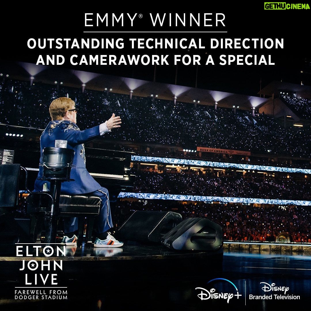 Elton John Instagram - An enormous congratulations to the Elton John Live teams who won not one but TWO Emmys! Matt Herr and Alan Richardson who won Outstanding Sound Mixing for a Variety Series or Special and @fulwell73productions for Outstanding Technical Direction and Camerawork for a Special! I could not be prouder to see your incredible talents recognised!! Thank you to the Academy and to @disneyplus for your support! #emmyawards #eltonfarewelltour @televisionacad