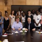 Elton John Instagram - What a week it’s been visiting @ejaf and @pepfar HIV prevention and care projects in Johannesburg with Congress leaders to celebrate what the past 20 years of funding has achieved – saving lives and creating brighter futures for millions of people. @davidfurnish and I were thrilled to meet so many young people taking part in @ejaf programmes. Through innovative tech we are helping young people talk about sex, love and relationships and supporting their mental and sexual health. The future is theirs for the taking! We must keep our foot on the accelerator to continue this remarkable progress in partnership with @pepfar. My thanks go to all of the amazing medical staff, youth mentors, educators and of course those wonderful young people we met along the way. Til next time South Africa! #HIV #AIDS #PEPFAR20 #Triggerise #BWiseHealth #Praekelt