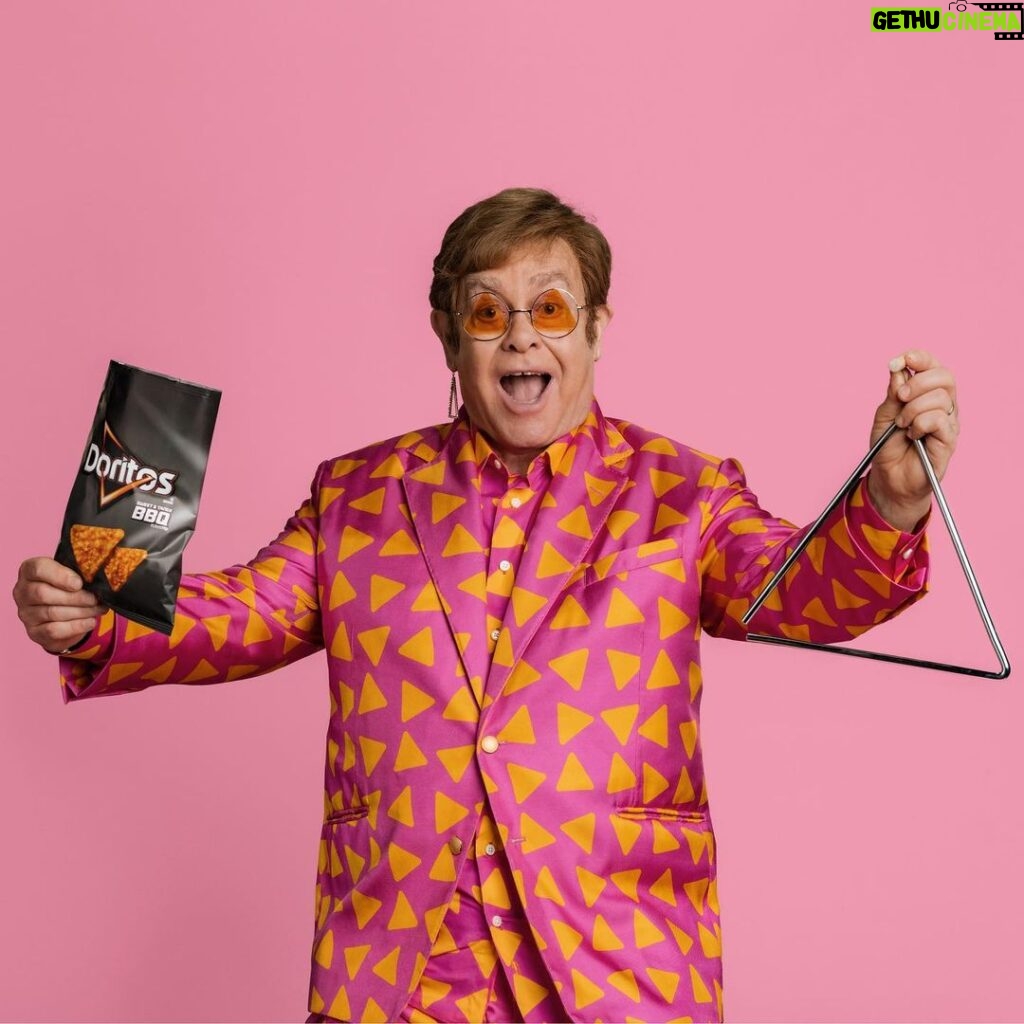 Elton John Instagram - #Doritos_Partner Triangle Player of the Year has a nice *ding* to it! 🔺 show your love on admeter.ustatoday.com