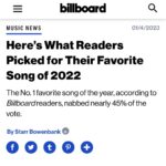 Elton John Instagram - An enormous thank you to @billboard, it’s readers and all the fans of ‘Hold Me Closer’ who voted it their favourite song of 2022!! And thank you @britneyspears for your talent and collaboration in making this happen and the incredible @thisiswatt who shares this success! What an incredible way to kick off the year 🚀🌹