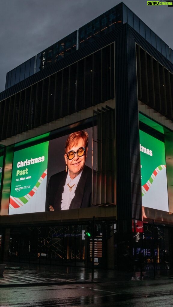 Elton John Instagram - Step into Christmas, the admission’s free! 🎶 Thanks @amazonmusicuk 🎄❄🎅🏼 Outernet-London