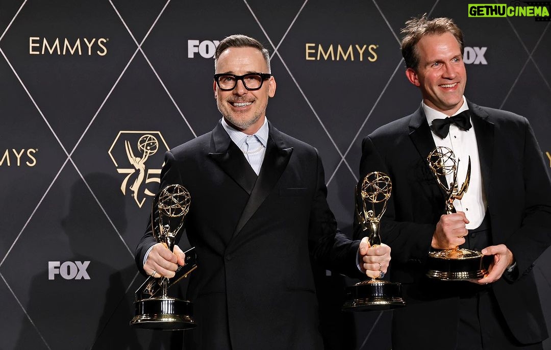 Elton John Instagram - ✨ the dream team ✨ Thank you for being there to accept the award on my behalf! @disneyplus @davidfurnish @lukelloyddavies @mrbenwinston @gabeturner73 AP/Invision for the Television Academy, © Television Academy @matthewbaronphoto #emmys