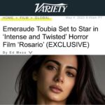 Emeraude Toubia Instagram – My first horror film! So thrilled to be starring and executive producing alongside an incredible team. Can’t wait for the world to meet Rosario! 🎬🎥