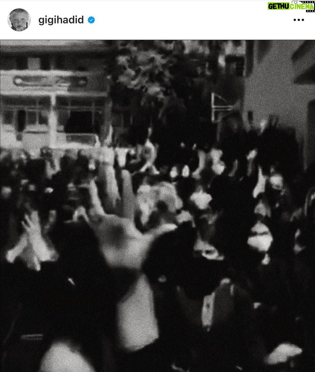 Emeraude Toubia Instagram - Repost: @gigihadid To the GIRLS, WOMEN, FREEDOM FIGHTERS of Iran: We see you. We are in awe of you. We are behind you. So much courage!!! You deserve to express yourself however you deem fit. Sending strength! β€οΈβπ₯#ripmahsaamini #nikashakarami π₯π€