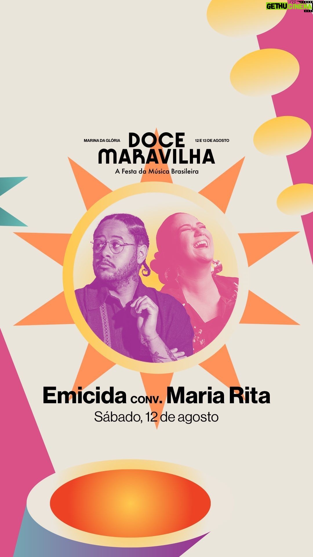 Emicida Instagram - Emicida e Maria Rita vão fazer com que presentemente eu possa me considerar um sujeito de sorte 🎶🤌 Tendo esses dois no line, fica fácil, né, minha família? O ícone do rap nacional que coleciona prêmios como MVA, Prêmio Multishow, Prêmio GQ e muitos outros, se une à Maria Rita, simplesmente dona de 8 Grammys Latinos, sempre quis cantar, mas, como ela própria diz, “a questão não era querer, era por quê” e “tal objetivo passou a existir quando percebi que ficaria louca se não cantasse”. Mas cá entre nós, a gente ficaria maluquin sem esse show, né?! 😮💨 Suas vozes poderosas irão se fundir em um espetáculo único, especialmente para o nosso Doce. 🍯🍮🍭❤️🔥 vem juntin nessa e garanta os últimos ingressos no link da bio.