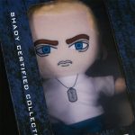 Eminem Instagram - The Slim Shady LP 25th anniversary capsule hits the store this week. Featuring limited edition collectibles like the Shady License Plate Shadowbox signed by me, and The Real Slim Shady T-shirt Pack (blood not included). Get first access - link in bio