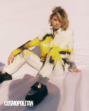 Emma Myers Instagram - thank you @cosmoindonesia 
-

Editor: Dheniel @dheniel 
Translator: Rachel Angella @rachelangella
Photographer + Direction: Jeremy Choh @jeremychohphoto
Co-Creative Directors: @yukibomb + @itsamandalim
Head stylist: @itsamandalim for @theonly.agency
Makeup: @archangelachelsea for @celestineagency
Hair: @rena.calhoun for @aframe_agency
Nails: @nails_by_yoko for @aframe_agency
Videographer: @brannon_gee for @agency__cm 
Stylist assistant: @allievonn
Photography assistant: @dantevalasquezjr + shanonreza
Production: @agency__cm