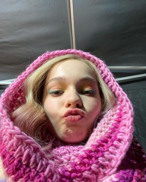 Emma Myers Instagram - make sure you wear a snood today. it’s cold out