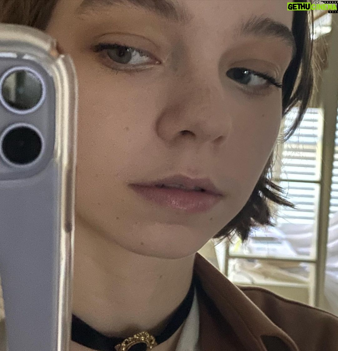 Emma Myers Instagram - If you look closely, you can see the pillow fort I made in the background