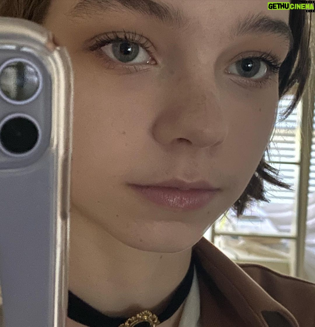 Emma Myers Instagram - If you look closely, you can see the pillow fort I made in the background