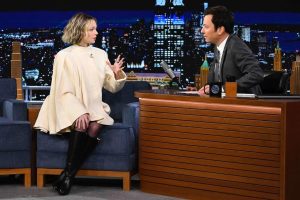 Emma Myers Instagram - We talk about some cool stuff. Airs tonight at 11:35pm est!! @fallontonight 
-
Todd Owyoung/NBC