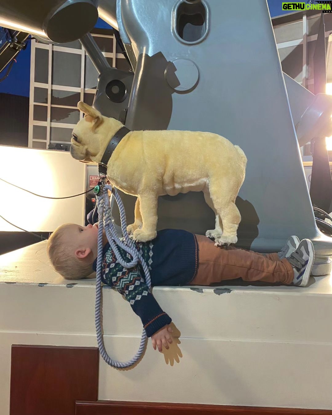 Emma Myers Instagram - rubber babies, stuffed dogs, masks made of crash dummy skin, and Brady absolutely killing it on the tambourine #familyswitch