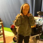 Emma Myers Instagram - rubber babies, stuffed dogs, masks made of crash dummy skin, and Brady absolutely killing it on the tambourine #familyswitch