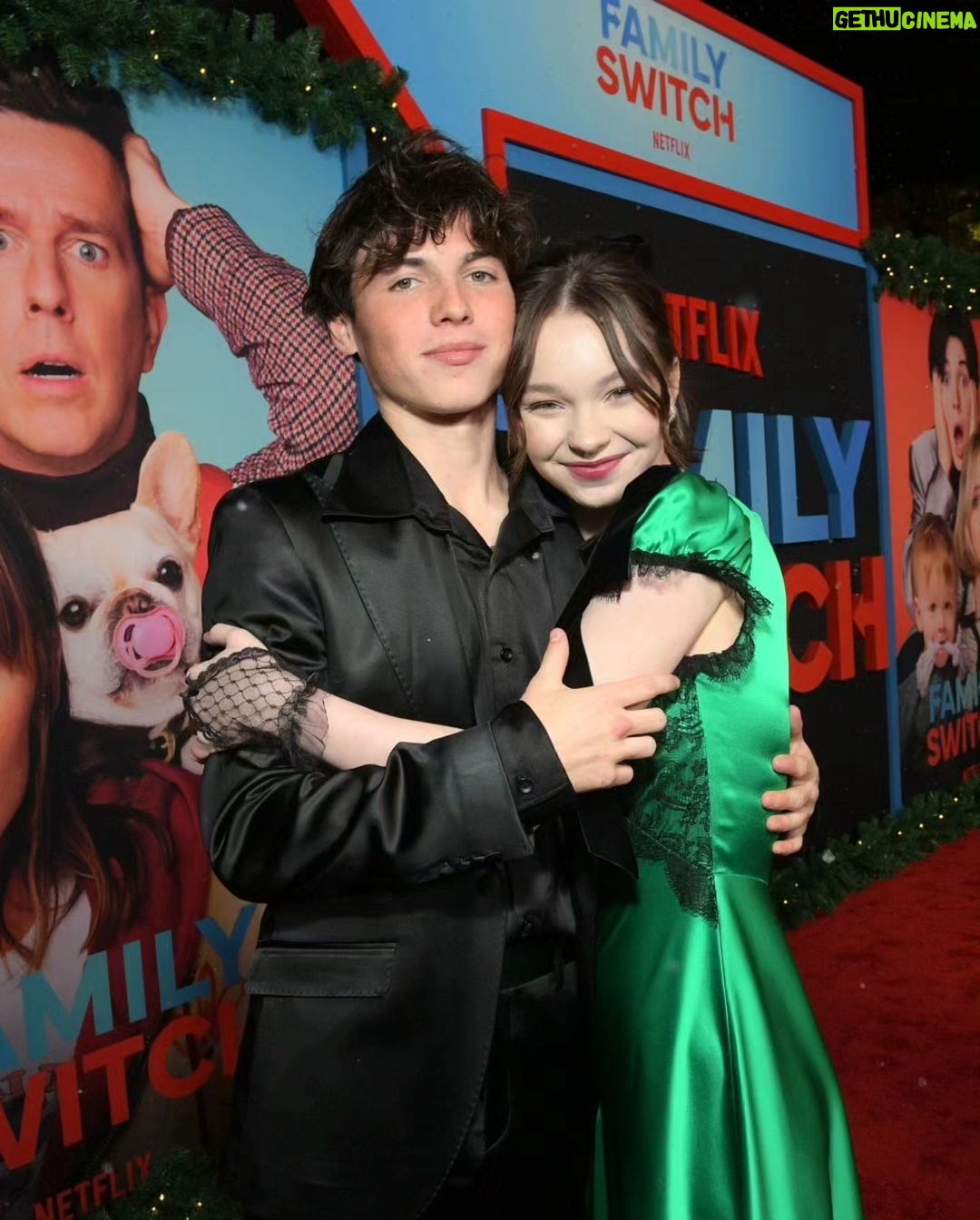 Emma Myers Instagram - couple more from the Family Switch premiere:) bts coming soon....