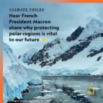 Emmanuel Macron Instagram - In our first #NatGeoClimateVoices post with President @emmanuelmacron, swipe to see why polar ecosystems—some of the most vulnerable on Earth as the climate warms—need protection. On November 10, National Geographic Explorer and wildlife filmmaker @bertiegregory interviewed President Macron at the One Planet Polar Summit—the first international summit dedicated to glaciers and poles. Meeting with leading scientists and experts, the president heard first hand the projections of melting sea ice and what actions scientists say need to be taken. Watch the full video at the link in bio for more on France's plans to help protect polar regions.