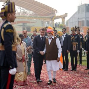 Emmanuel Macron Instagram - Thank you, India, for your warm welcome in Jaïpur and Delhi.

France will welcome the whole world this year with the commemoration of the Second World war, the Olympic and Paralympic games in Paris and the summit of the Francophonie.

You are welcome, our friends!