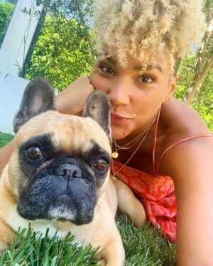 Emmy Raver-Lampman Instagram - II ME. AND. MY. OG. II #luna