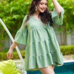 Ena Saha Instagram - It is what it should be #enasaha #photooftheday #photoshoot #actress #lightgreen #dress #trending #statement #tollywood #tollywoodonline #outfitoftheday #actorslife #home #sunset #light #explorepage #explore #t2puparazzi