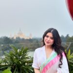 Ena Saha Instagram – #swarasti_puja_special❤️ and saree 😁