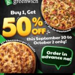 Enrique Gil Instagram - Lonely ba kapag wala kang ka-partner sa kain? It's always a good time to treat the fam! 🤑🙌 Buy 1 15” All-In Overload® and get 50% Off on 15” Cheeseburger or Cheesy Bacon & Ham Classic this September 30 to October 2. 🤤🍕🍕 Order in advance na through Take-out, call 📞 #5-55-55 or any of our stores found here: https://stores.jfc.com.ph/greenwich.html
