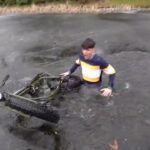 Enzo Knol Instagram - Like deze video als je wil dat wij het ijs weer gaan testen 😂🥶 Ps. Pas altijd op met ijs. Wij zijn getrainde professionals. Doe dit niet na. Het kan gevaarlijk zijn!
