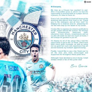 Eric García Instagram - Thank you💙 @mancity