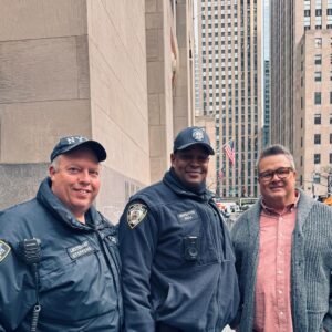 Eric Stonestreet Instagram - Quick trip to nyc. 
Got to say hi to the great @alroker and I met and chatted with couple @nypd officers by this giant tree they have there.