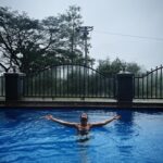 Erica Fernandes Instagram – Nothing beats the thrill of being in the pool when the rain starts to pour! 🌧️🏊‍♀️