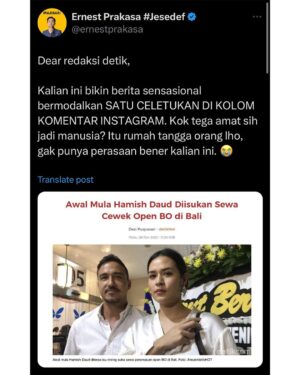 Ernest Prakasa Instagram - Emang kayak gini tuh wajar ya? Trus kita harus nerima aja gitu ngeliat ada media besar yang serampangan gini? 😭