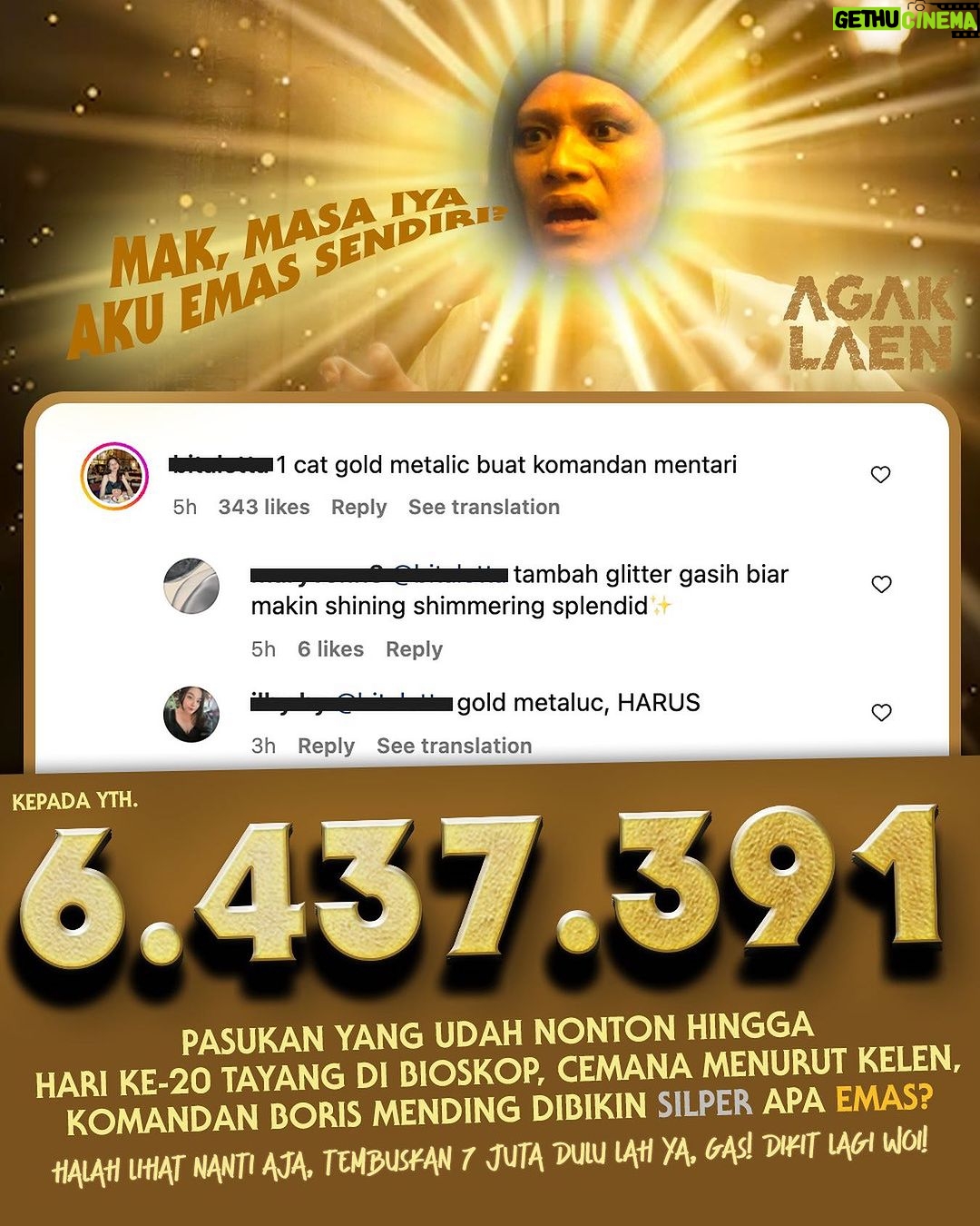 Ernest Prakasa - 33K Likes - Yang lain boleh silver, khusus Bang @borisbokir_ kilaunya harus beda. ✨