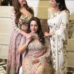 Esha Deol Instagram - Celebrating the goddess with these 2 super woman in my life my mother & my sister. Wishing you all a very happy navratri 🧿♥️🙏🏼🧿♥️ Naari Shakti @dreamgirlhemamalini @ahana_deol_vohra Wearing @houseofneetalulla HMU @tulsi5solanki @fatima_dsouza @surve.jaya @shankarjadhav813 #happynavratri #naarishakti #goddess #superwoman #delhi #sundayfunday #sisterhood #motheranddaughter #divinefeminine #shubnavratri #hemamalini #ahanadeolvohra #eshadeol #gratitude ♥️🧿