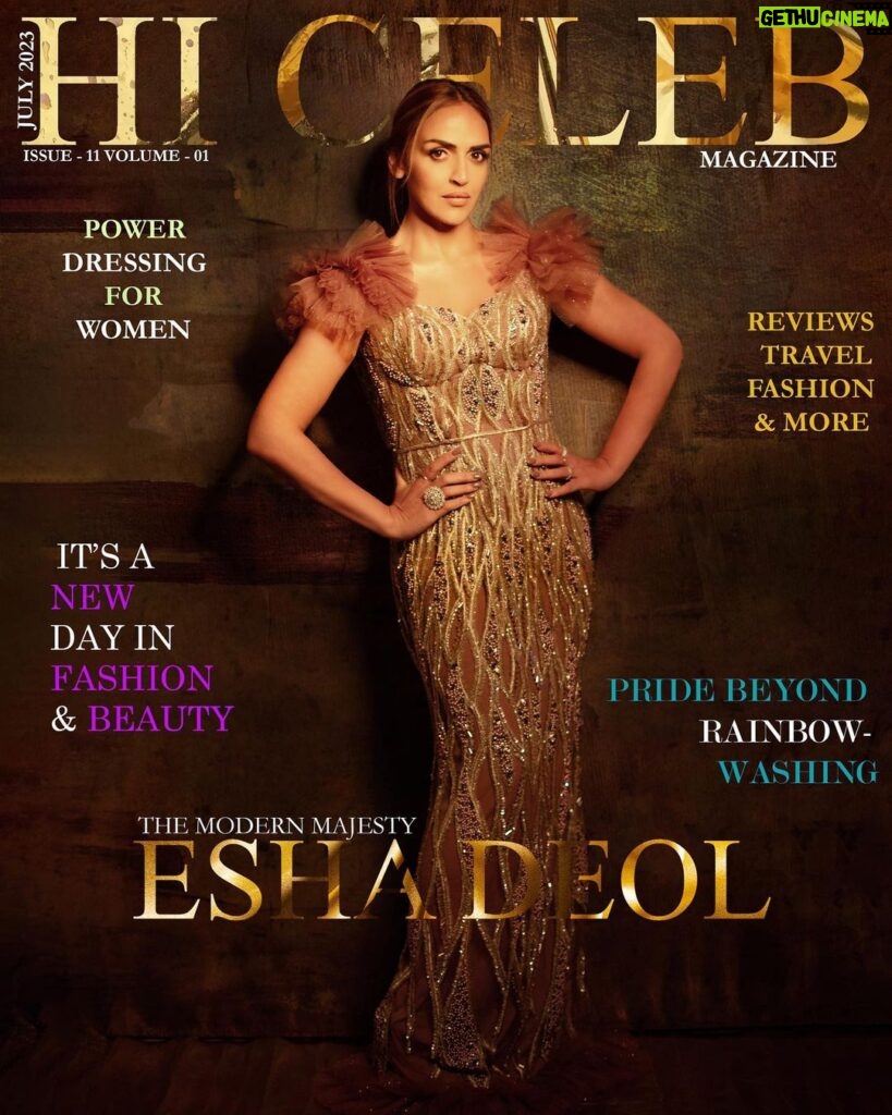 Esha Deol Instagram - EshaDeol X Hicelebmagazine 🫶🏼 A brilliant spotlight on Our Cover Star the vibrant and exceptionally talented Esha Deol. From Bollywood blockbusters to regional cinema, Esha's seamless transitions and spellbinding performances leave us in awe. She has built an enviable career in the movies replete with her outstanding performances. @imeshadeol the cover star of @hicelebmagazine for the month of July, is all things eternal, the perfect Queen of Elegance. Produced by : @hicelebmagazine Published @hicelebmagazine Shot by @a.rrajaniphotographer Stylist - @aas_thaaaa Assistant Styling- @anne_ankitaa Outfit @amitgt_officialpage Jewellery @rafthelabel Makeup @richie_muah Hair @fatima_dsouza Editing - A.Rrajani team Location - A.Rrajani Photography Studio #hicelebmagazine #covergirl #eshadeol #gratitude 🧿♥️