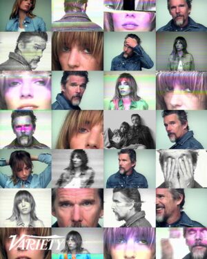 Ethan Hawke Instagram - The Hawkes x @Variety’s TIFF Issue 
On behalf of our new film WILDCAT

Photography: @heatherhazzan 
Styling: @thealexbadia 
Ethan’s Grooming: @akgroomer 
Maya’s Hair & Makeup: @peterbutlerhair & @marywilesmakeup

WILDCAT has signed an Interim Agreement with SAG-AFTRA.