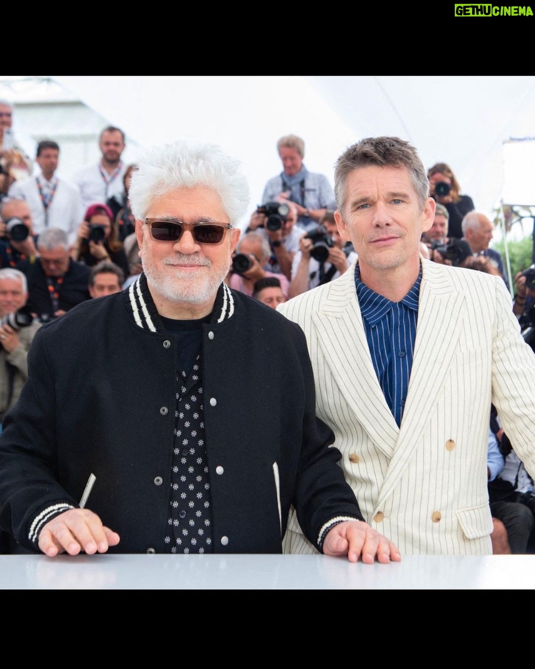 Ethan Hawke Instagram - The @festivaldecannes premiere of Pedro Almodóvar’s short film, Strange Way of Life // Extraña Forma De Vida. Cannes, France
