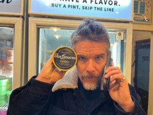 Ethan Hawke Instagram - I have a short and SWEET cameo in #GlassOnion. So I had to call @RianCJohnson and tell him about this new ice cream flavor at my local shop.
The movie is now streaming on Netflix.