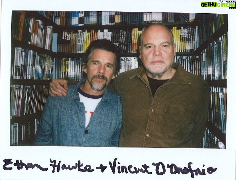 Ethan Hawke Instagram - Visited the @criterioncollection closet with @vincentdonofrio and didn’t leave empty handed. Thank you for having us!