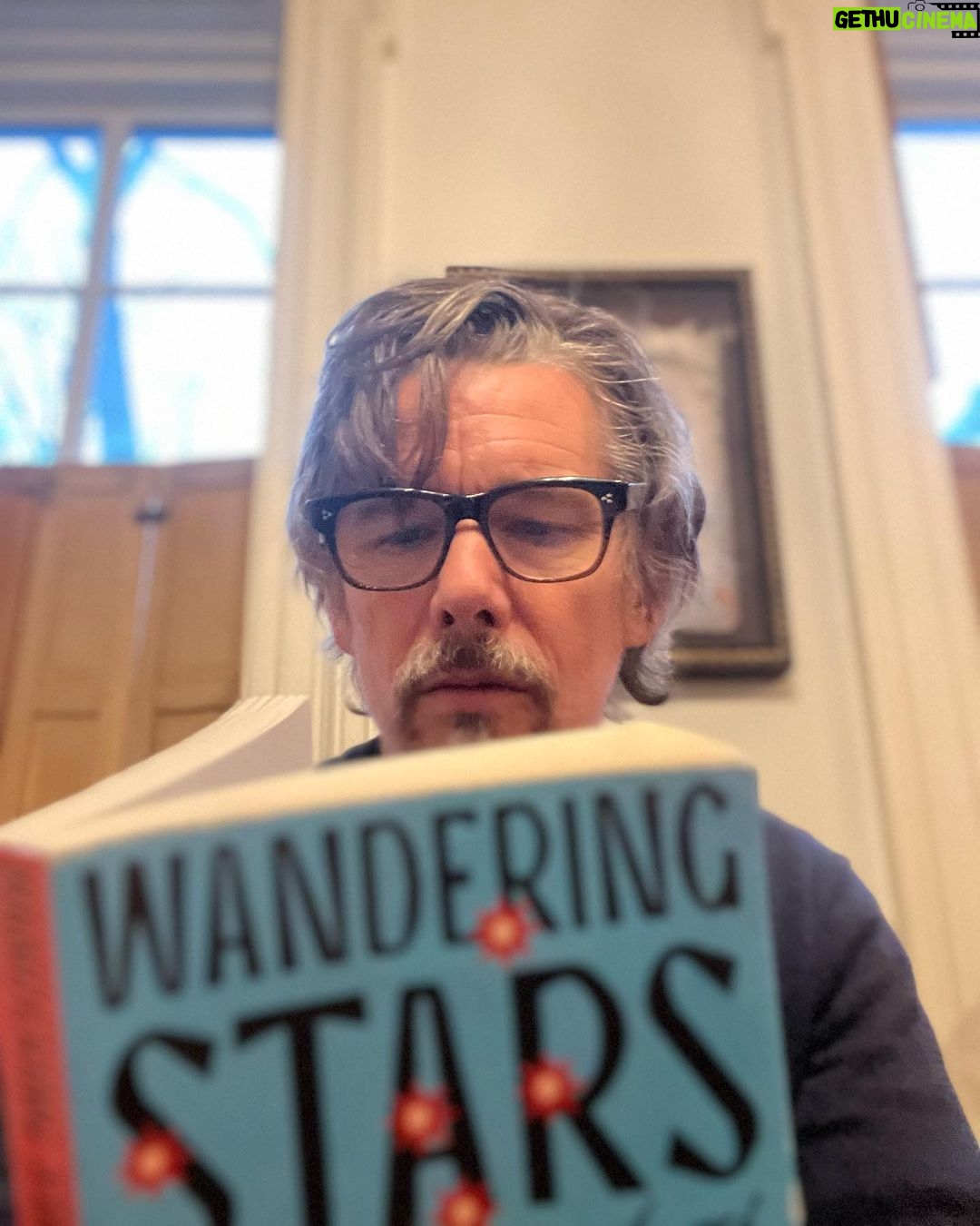 Ethan Hawke Instagram - Georgia, Jett and I wanted to let y’all know that Tommy Orange’s latest novel Wandering Stars, out on February 27, is excellent. You can snag a copy and get yr ticket to see Tommy and I in conversation about his important book on March 5 at St. Joseph’s University in Brooklyn. Tickets available now — link in story. About Wandering Stars: Extending his constellation of narratives into the past and future, Orange traces the legacies of the Sand Creek Massacre of 1864 and the Carlisle Indian Industrial School through three generations of a family in a story that is by turns shattering and wondrous.