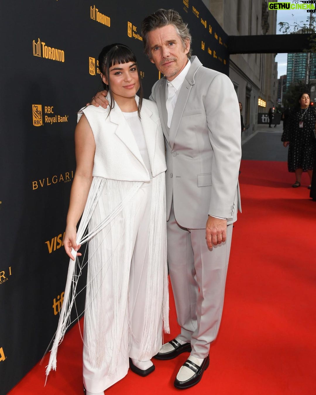 Ethan Hawke Instagram - WILDCAT takes Toronto. Great time with so many wonderful friends and family at #TIFF sharing our film. I got the opportunity to see Richard Linklater’s HIT MAN and (while it sadly doesn’t include me) it’s one of his greatest films… So yes, the ten hour bus trip was worth it.