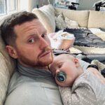 Ethan Payne Instagram - Nobody asked but took this picture yesterday because I actually got quite emotional during the moment. My baby girl hasn’t slept on me like this since she was tiny, I know she’s only 6 months old but I thought she’d grown out of that comfort however we enjoyed a good hour of cuddles just like we used to 💕 London, United Kingdom